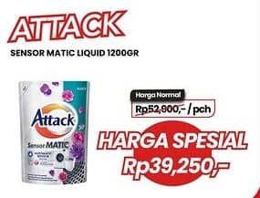 Promo Harga Attack Sensor Matic Detergent Liquid 1200 ml - Carrefour