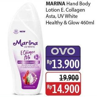 Promo Harga Marina Hand Body Lotion UV White Collagen Asta, UV White Yogurt Acaiberry, UV White Healthy Glow 460 ml - Alfamidi