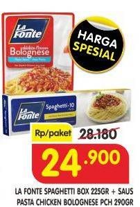 Promo Harga LA FONTE Spaghetti 225 g + Saus Pasta Chicken Bolognese 290 g  - Superindo