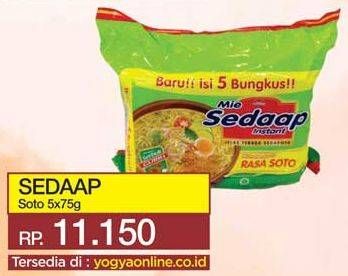 Promo Harga SEDAAP Mie Kuah Soto per 5 pcs 75 gr - Yogya