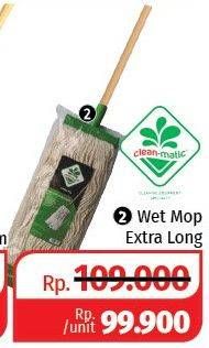 Promo Harga CLEAN MATIC Daily Wet Mop Extra Long  - Lotte Grosir