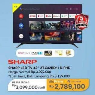 Promo Harga Sharp 2T-C42BD1i | LED TV 42"  - Carrefour