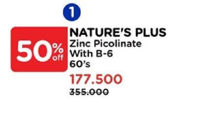 Promo Harga Natures Plus Zinc Picolinate W/B-6 60 pcs - Watsons