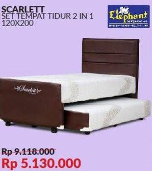 Promo Harga ELEPHANT Scarlett Super Single Bed Set  - Courts
