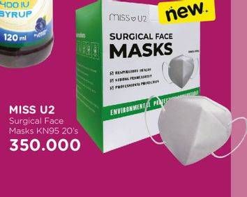Promo Harga MISS U2 Surgical Face Masks KN95 20 pcs - Watsons