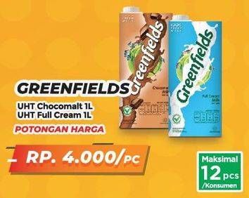 Promo Harga Greenfields UHT Choco Malt, Full Cream 1000 ml - Yogya