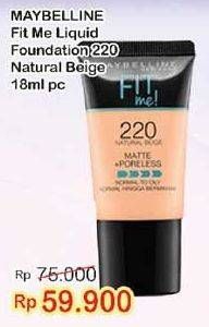 Promo Harga MAYBELLINE Foundation Fit Me Matte 220 Natural Beige 18 ml - Indomaret