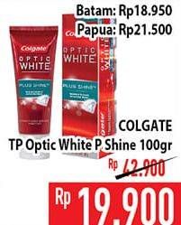 Promo Harga COLGATE Toothpaste Optic White Plus Shine 100 gr - Hypermart