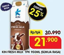 Promo Harga KIN Fresh Milk All Variants 950 ml - Superindo