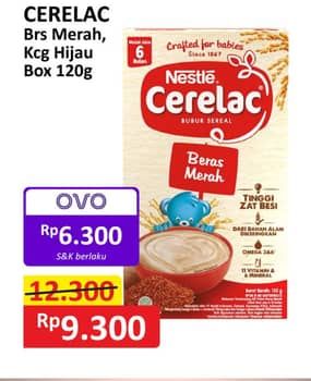 Promo Harga Nestle Cerelac Bubur Bayi Beras Merah, Kacang Hijau 120 gr - Alfamart
