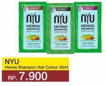 Promo Harga NYU Henna Shampoo Hair Colour Black, Brown, Burgundy 20 ml - Yogya