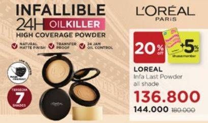 Promo Harga Loreal Infallible Oil Killer High Coverage Powder All Variants  - Watsons