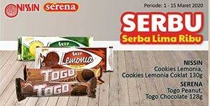Promo Harga NISSIN Cookies Lemonia/SERENA TOGO Biskuit Coklat  - Alfamidi