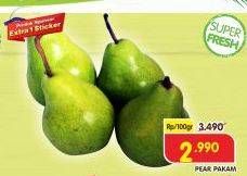 Promo Harga Pear Packham per 100 gr - Superindo