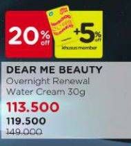 Promo Harga Dear Me Beauty Overnight Renewal Water Cream 30 gr - Watsons