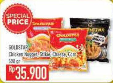 Promo Harga GOLD STAR Chicken Nugget Stikie, Cheese, Corn 500 gr - Hypermart