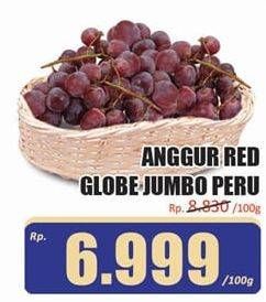 Promo Harga Anggur Red Globe Peru per 100 gr - Hari Hari