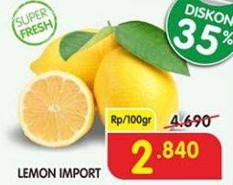 Promo Harga Lemon Import per 100 gr - Superindo