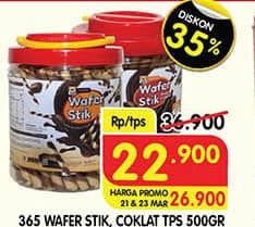 Promo Harga 365 Wafer Stik Coklat, Regular 500 gr - Superindo