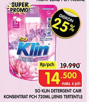 Promo Harga So Klin Liquid Detergent 720 ml - Superindo