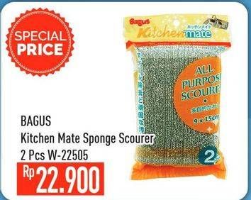 Promo Harga BAGUS Kitchen Mate Sponge Scourer W-22505 per 2 pcs - Hypermart