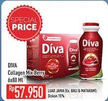 Promo Harga DIVA Minuman Collagen High Vit. E Mix Berries 80 Ml 6 pcs - Hypermart