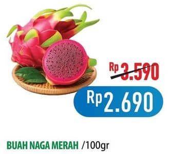 Promo Harga Buah Naga Merah per 100 gr - Hypermart