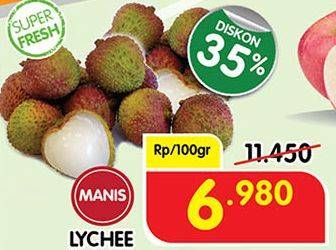 Promo Harga Buah Leci per 100 gr - Superindo