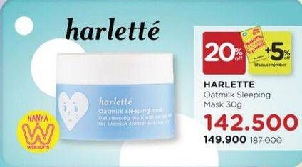 Promo Harga HARLETTE Oatmilk Sleeping Mask 30 gr - Watsons