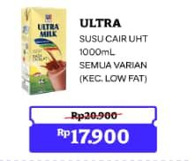 Promo Harga Ultra Milk Susu UHT Kecuali Low Fat Coklat, Kecuali Low Fat Full Cream 1000 ml - Indomaret