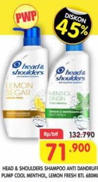 Promo Harga Head & Shoulders Shampoo Cool Menthol, Lemon Fresh 680 ml - Superindo