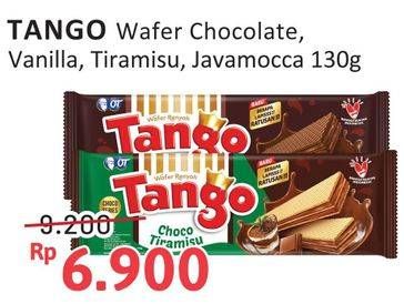 Promo Harga Tango Long Wafer Chocolate, Vanilla Milk, Choco Tiramisu, Choco Javamocca 130 gr - Alfamidi