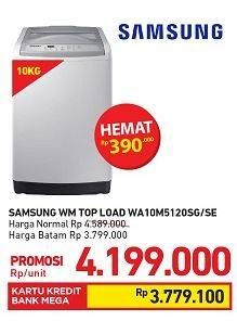 Promo Harga SAMSUNG WA10M5120 | Washing Machine Top Load 10kg  - Carrefour
