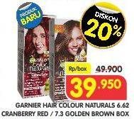 Promo Harga GARNIER Hair Color Naturals, Golden Brown, Cranberry Red  - Superindo