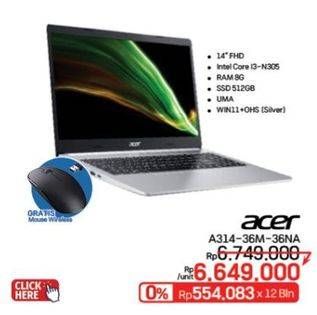 Promo Harga Acer A314-36M-36NA  - LotteMart