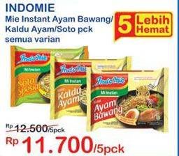 Promo Harga INDOMIE Mi Kuah Soto Mie, Soto Spesial, Ayam Bawang per 5 pcs - Indomaret