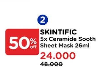 Promo Harga Skintific 5x Ceramide Soothing Sheet Mask 1 pcs - Watsons