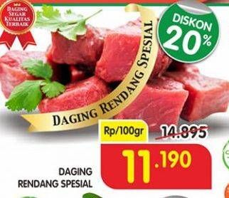 Promo Harga Daging Rendang Sapi Spesial per 100 gr - Superindo