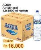 Promo Harga AQUA Air Mineral Kecuali per 12 botol 1500 ml - Indomaret