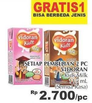 Promo Harga VIDORAN Kids Milk UHT 115 ml - Giant