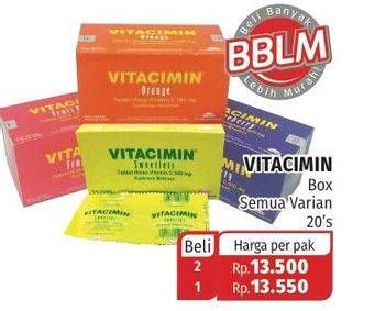Promo Harga VITACIMIN Vitamin C - 500mg Sweetlets (Tablet Hisap) All Variants 20 pcs - Lotte Grosir