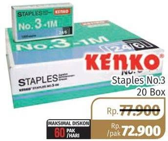 Promo Harga KENKO Staples No.3 20 pcs - Lotte Grosir