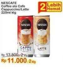 Promo Harga Nescafe Ready to Drink Cappuccino, Latte 220 ml - Indomaret