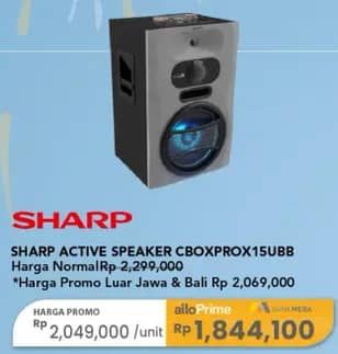 Promo Harga Sharp Active Speaker CBOXPROX15UBB  - Carrefour