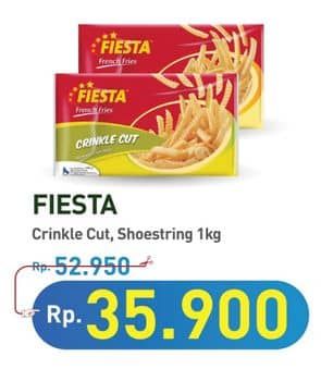 Promo Harga Fiesta French Fries Crinkle Cut, Shoestring 1000 gr - Hypermart