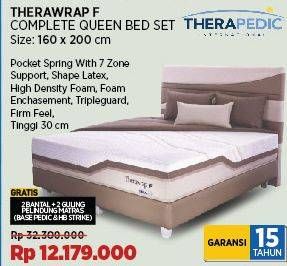 Promo Harga Therapedic Therawrap F Complete King Bed Set 160x200cm  - COURTS