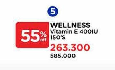 Promo Harga Wellness Vitamin E Natural 400IU 150 pcs - Watsons