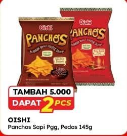 Promo Harga Oishi Panchos Sapi Panggang, Jagung Pedas 145 gr - Alfamart