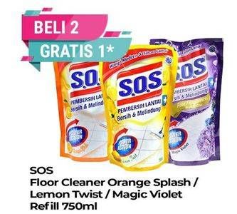 Promo Harga SOS Pembersih Lantai Orange, Lemon Twist, Magic Violet 750 ml - TIP TOP