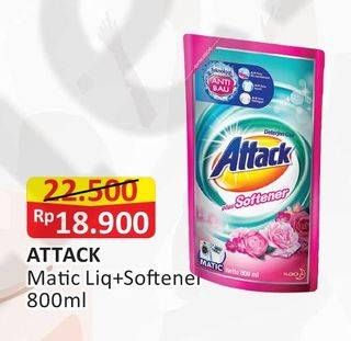 Promo Harga ATTACK Detergent Liquid Matic 800 ml - Alfamart